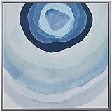 Marca Amazon - Remache con estampado moderno de detalle de geoda azul en marco plateado, 31.75 "x 31.75"