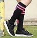 Mojo Breast Cancer Awareness Compression Socks 20-30mmHg, Black - Size: Large