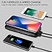 Portable Wireless Charger Cloele Qi Wireless Charger Pad with 8000Mah Led External Battery Packs 2 in 1 with Dual Fast Charging Port for iPhone Xs iPhone Max Galaxy Note 8 S8 S9 and More