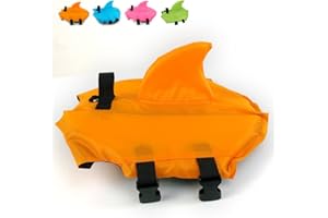 Snik-S Dog Life Jacket- Preserver with Adjustable Belt, Pet Swimming Shark Jacket for Short Nose Dog Upgrade Version (Pug,Bulldog,Poodle,Bull Terrier,Samoyed,Alaskan Malamute) (XS, Orange)