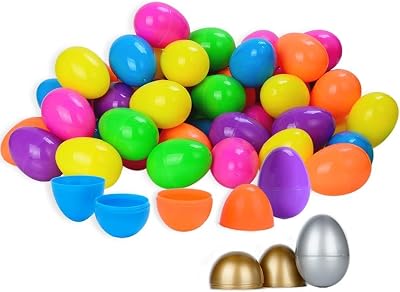 Taspire 50 Pieces 2.52 Inch Plastic Easter Eggs Fillable Egg Hunt