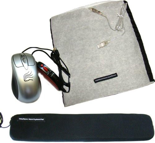 3-piece Set: ValueRays® USB Warm Mouse & USB Warm Keyboard Pad & USB Mouse Hand Warmer® - 3 Pieces - Heated Computer Mouse, Heated Mouse, Heated Mouse Hand Warmer, Heated Keyboard Pad, Heated Keyboard, Mouse Warmer, Hand Warmers, ValueRays