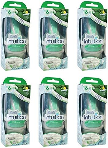 Wilkinson by Schick Intuition Sensitive Care Razor with 1 Refill Cartridge and Shower Hanger (6 Pack) + FREE FREE Schick Slim Twin ST for Sensitive Skin