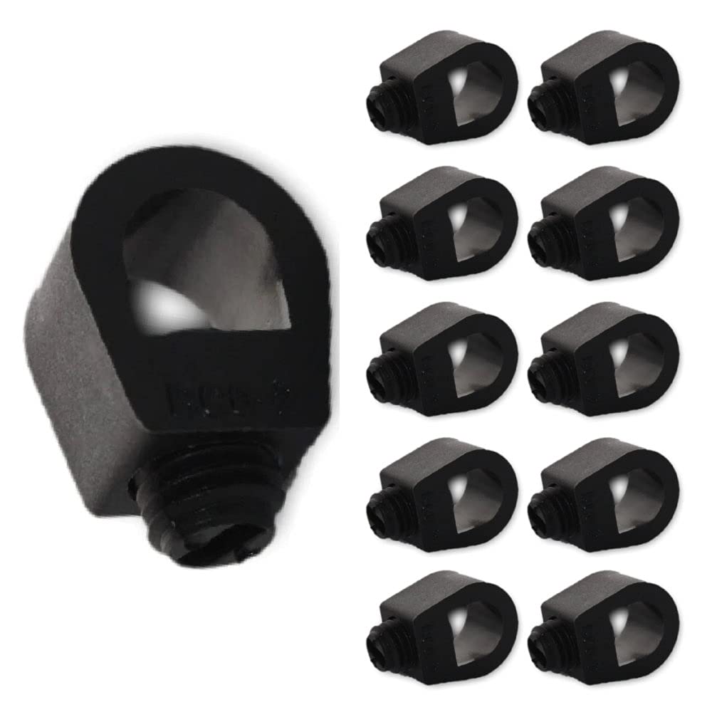 10 Pack | Black Flex Cord Ring Grip with Grommet Screw | Strain Relief | Secures Any Position on the Cable | DIY & Light Fitting Repair | High Grade Thermoplastic Resin