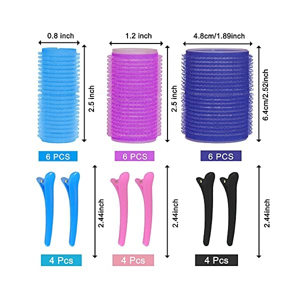30Pcs-Hair-Rollers-Set-18-Pieces-Self-Grip-Holding-Hair-Rollers-Curlers-20-mm-31-mm-48-mm-12-Pieces-Duckbill-Sectioning-Clips-for-Salon-Barber-Hairdressing-Hair-Styling-Hair-Roller 30Pcs Hair Rollers Set, 18 Pieces Self Grip Holding Hair Rollers Curlers 20 mm, 31 mm, 48 mm & 12 Pieces Duckbill…