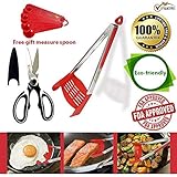 Spatula Tongs Set, Barbecue Spatula Kit, BBQ Tools Set, 12