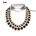 AWAYTR Ladies Choker Necklace Gold Tone Fashion Statement Big Multi Color Crystals Black