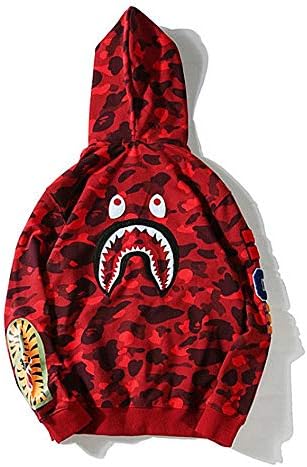 RED CAMO Shark Teenage Adult Unisex Hoodies