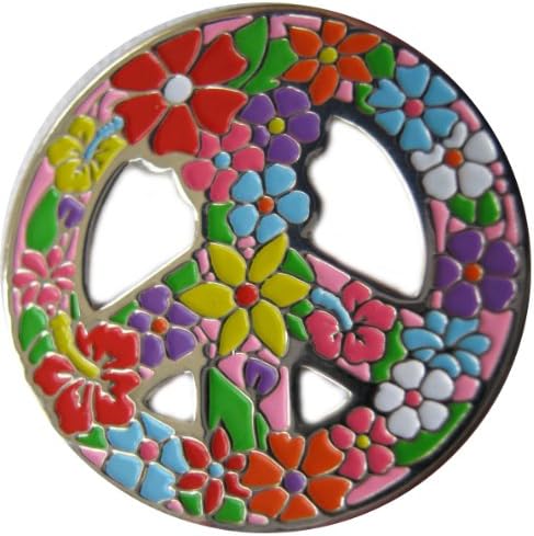 Peace Love and Golf Ball Marker with Peace Love and Golf Hat Clip