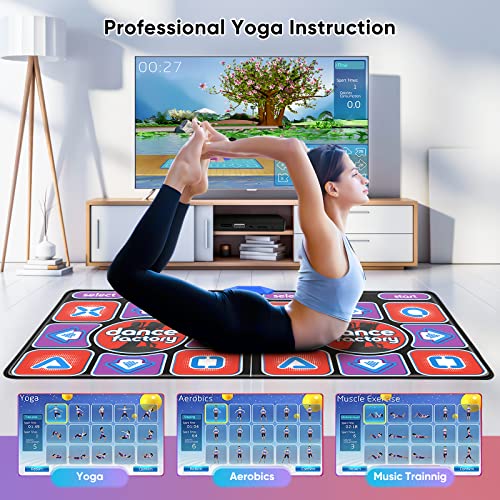 Mechprip Girls Dance Mat, 12 Keys Luminous Music Mat with Bluetooth and Music, Interactive Play Non-Slip for Kids, Adults, Girls and Boys
