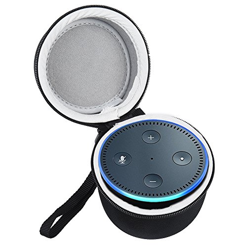 Click Here to See More Images ALLCACA Portable Carrying Case for Amazon Echo Dot Travel Bag Protective Cover with Delicate Lanyard, Suitable for Amazon Echo Dot 2nd Generation, Black