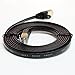 Tera Grand - 6FT - 2 Pack - CAT7 10 Gigabit Ethernet Ultra Flat Patch Cable for Modem Router LAN Network, Gold Plated Shielded RJ45 Connectors, Faster Than CAT6a CAT6 CAT5e, Black