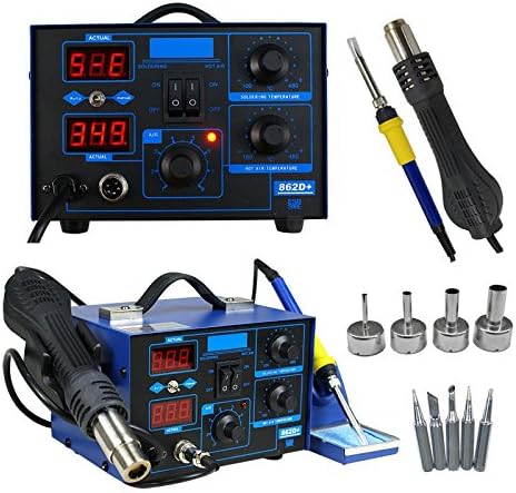 Notika 852D 853D 862D Digital Soldering Iron Rework Station Welder Hot Air Heat Gun Repair Tool (862D)