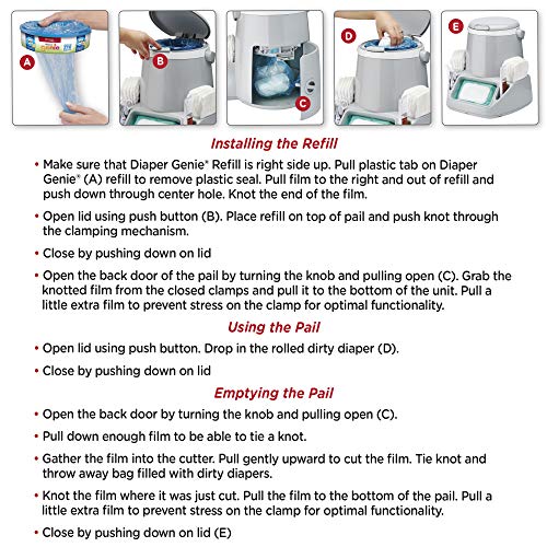 Playtex Diaper Genie Quick Caddy, Mini Portable Diaper Pail with