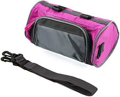 Bicycle Handlebar Front Tube Bag,AOGVNA Waterproof Cycling Mountain Road Bike Bag,with Transparent Pouch Phone Holder and Removable Shoulder Strap for Riding and More Outdoor Activities (Rose Red)