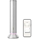 Waterless Essential Oil Diffuser, Smart App Controlled Scent Diffuser for Large Room, Covers Up to 4000 Sq Ft, Quiet Aroma Diffuser for Home Hotel Office,360&deg; Ambient Light (Silver, Desktop)
