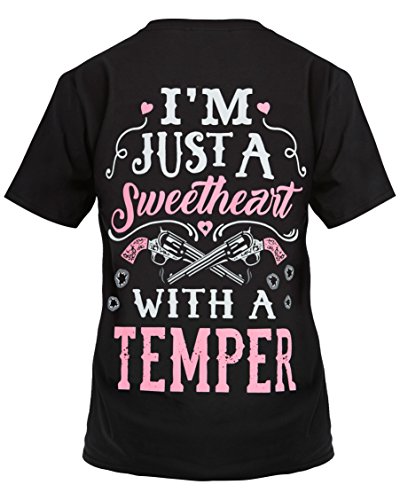 Cute n' Country Shirt: I'm Just A Sweetheart With A Temper (3X-Large, Black)