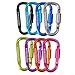 Carabiner Keychain,Hook Clip Aluminum D-ring Locking Flat D-Shape Lock Snap Backpack Water Bottle Climbing Gear Accessories EDC Camping Tent Multi Function Tool Multiple Colors