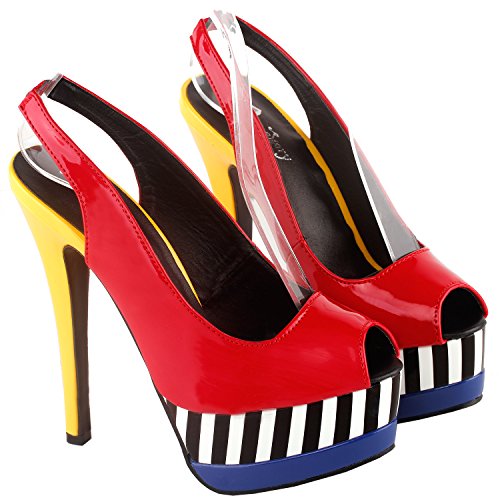 SHOW-STORY-Glam-Stripe-Peep-Toe-Slingback-Stiletto-Double-Platform-Dress-PumpLF80905
