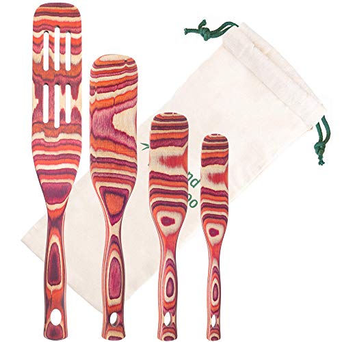 Island Bamboo Pakkawood 4-Piece Utensil Set with
