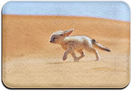 Door Mat Nature Desert Fox Running Non-slip Stain Fade Resistant Soft Living Dining Room Rug For Front Door Entrance Outside Doormat 23.615.70.39Inch