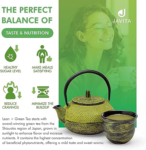Lean + Green, Premium, 100% Japanese Matcha Green Tea, Garcinia Cambogia (as Super Citrimax) & Gymnema Sylvestre, for Weight Management, Appetite Control 24 ct - 1 Box, Javita