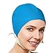Beemo Swim Cap Women Chin Strap Swimming Caps- Light Blue
