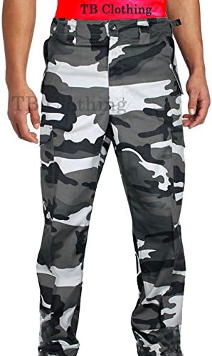Mens Camouflage Army Miltary Cargo Combat Work Trousers Pants