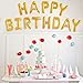 Happy Birthday Balloons Banner - Gold Mylar Foil Letter Balloons for Kids Girl Adult Baby 1st 2nd 3rd Birthday Party Decoration With 13 Balloons HAPPY BIRTHDAY,3 Free Straws,Free Glue Dots,Reusable