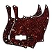 FLEOR Pack of 2pcs Tortoise Shell 4Ply JB Jazz/J Bass Pickguard Scratch Plate for Standard JB Style, 10 Hole of Red & Brown Tortoise