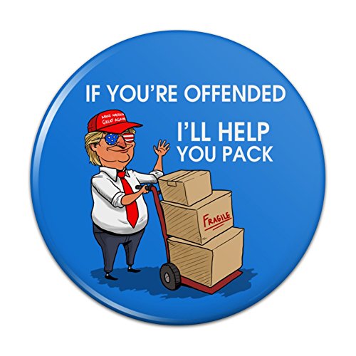 Trump Offended Help You Pack Republican Funny Pinback Button Pin Badge - 1