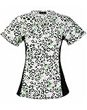Flexibles by Cherokee Women's V-Neck Animal Print Scrub Top Small Print