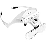 Amazon Basics Head Mount LED Illuminated Magnifier, with 5 Interchangeable Lenses 1X - 3.5X