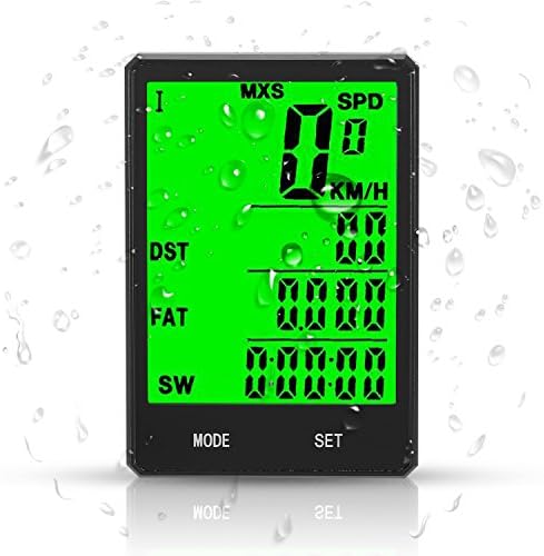 Zaplue Cycling Computer, Bike Odometer Speedometer for Bicycle, Wireless Waterproof Large LCD Screen Display Automatic Wake-up Backlight Motion Sensor for Bycicles … (black)
