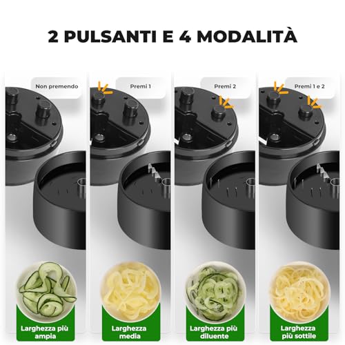Vegetable Spiralizer – Spaghetti Zucchini Machine 4 in 1 Manual Vegetable Cutter – Vegetable Cutter Spiralizer for Zucchini Noodles/Carrot Spaghetti/Cucumber Tagliatelle