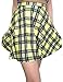 Sister Amy Women's Pleated Elastic Waist Band Flared Printed Midi Skater Yellow Plaids US XS