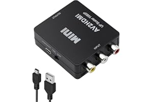 Sorthol RCA to HDMI Converter, AV to HDMI 1080P Composite CVBS AV to HDMI Video Audio Converter Adapter for PAL/NTSC for PC Laptop Xbox PS4 PS3 TV STB VHS VCR Camera DVD