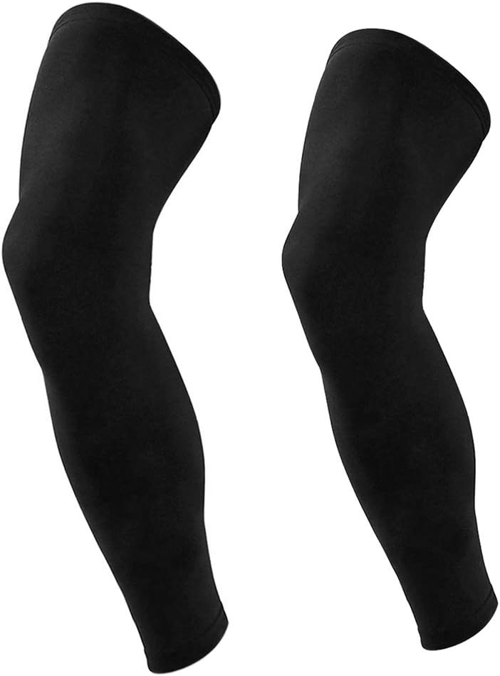 Leg Support Sleeve Leg Sleeves Compression Anti-Slip Long Leg Sleeves Full Length Knee Support Brace Sleeve Compression Calf Shin Sleeves Leg Tights Stocking Over Knee Leg Warmers for Basketball Run