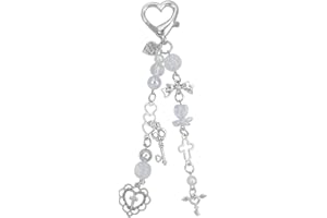 cioatu Cute Keychain Aesthetic Y2K Keychain Accessories Heart Butterfly Strawberry Bear Key Chain for Keys Bags Women Gifts