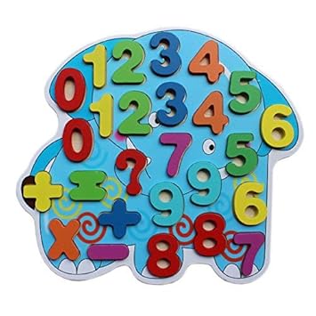 Tootpado Wooden Number Puzzle Board - Elephant