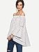 SheIn Women's Off The Shoulder Bell Sleeve Striped Blouse - A&White Medium