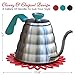 Wonder Sky Stainless Steel 1.2L Black Pour Over Coffee Kettle with Thermometer for Precise Temperature Control - 5 Cup Stovetop Teapot - FREE Silicone Coaster