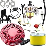 Dalom GX160 Carburetor + Recoil Starter + Ignition Coil + Air Filter Tune Up Kit for Honda GX140 GX 160 GX168 GX200 5HP 5.5HP 6.5HP Engine