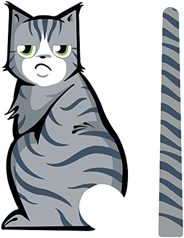 3D Car Stickers Cartoon Funny Moving Tail Cat Sticker Reflective Car Styling Rear Window Wiper Decals Rear Windshield Decor Sticker (Type1)