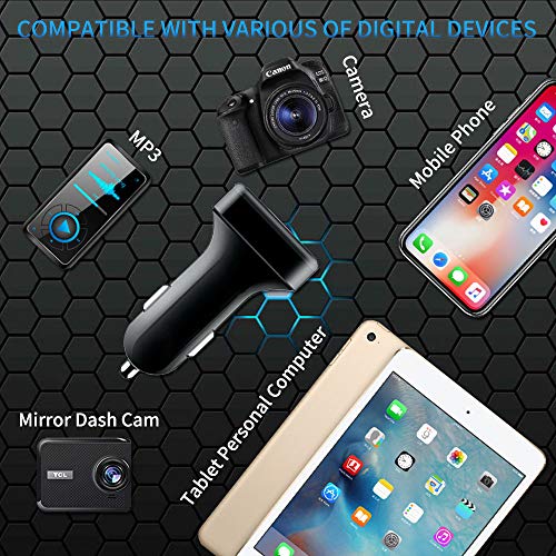 Car Charger, YUGUANG 36W QC 3.1 Dual USB Ports X7, Bluetooth 5.0 Handsets MP3 Player Hands-Free Call Smartphone APP Wireless Music USB/TF Card Power Cut Memory Function for All Smartphones - Thumbnail 4