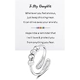 HUASAI Fidget Spinner Rings for Women Anxiety Rings Adjustable Stress Relief Jewelry Gifts for Women Trendy Ring for Anxiety