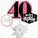 Big Dot of Happiness Chic 40th Birthday - Pink, Black and Gold - Birthday Party Centerpiece Sticks - Table Toppers - Set of 15