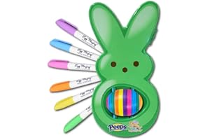 The Eggmazing Egg Decorator - Peeps Bunny - Arts and Craft Set Includes 6 Colorful Quick Drying, Non-Toxic Markers - Green - 