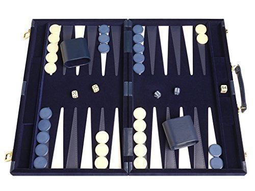 Middleton Games Deluxe Backgammon Set - Board Game (Blue - 18"x12") - Thumbnail 5