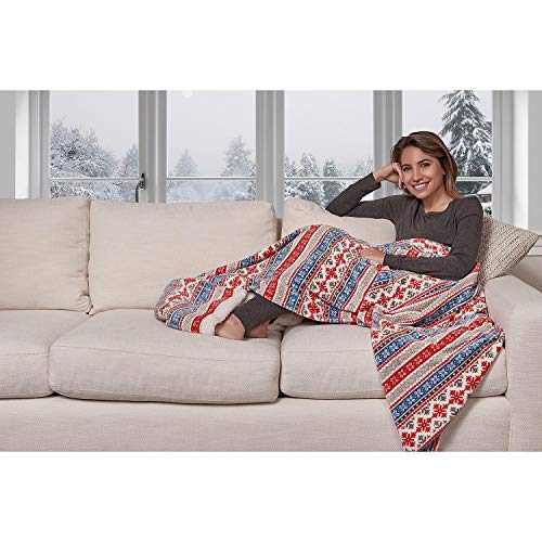 Plush Velvet Throw Cuddl Duds Throw Blanket With Foot Pocket